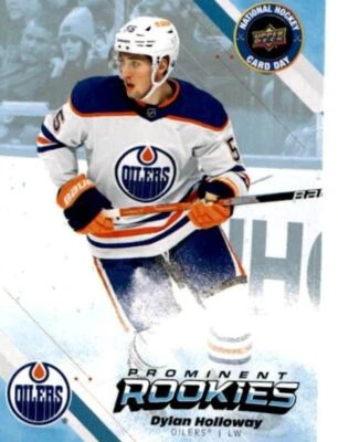 2023-24 Upper Deck National Hockey Card Day Dylan Holloway Rookie Edmonton - Image 1 of 2