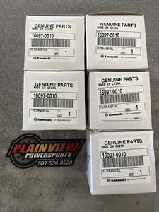 Paquete de 5 filtros de aceite originales Kawasaki 16097-0010 Mule Pro OEM - Imagen 1 de 1