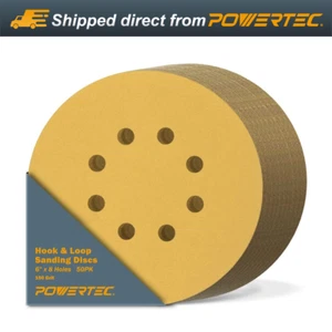 6" x 8 Holes, 150 Grit, Hook & Loop Sanding Disc, 50PK, Gold (44215G-50) - Picture 1 of 7