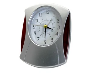 ELEGANT MODERN STYLE TABLE ALARM CLOCK, BLACK HANDS, WITH SWEEP SECOND HAND. - Picture 1 of 6