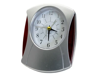 ELEGANT MODERN STYLE TABLE ALARM CLOCK, BLACK HANDS, WITH SWEEP SECOND HAND.  - Image 1 of 4