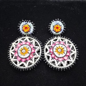 vintage Mignonne Gavigan drop dangle woven earrings - Picture 1 of 10