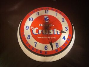 Antique Orange Crush Dualite Light Up Clock! Advertising Soda