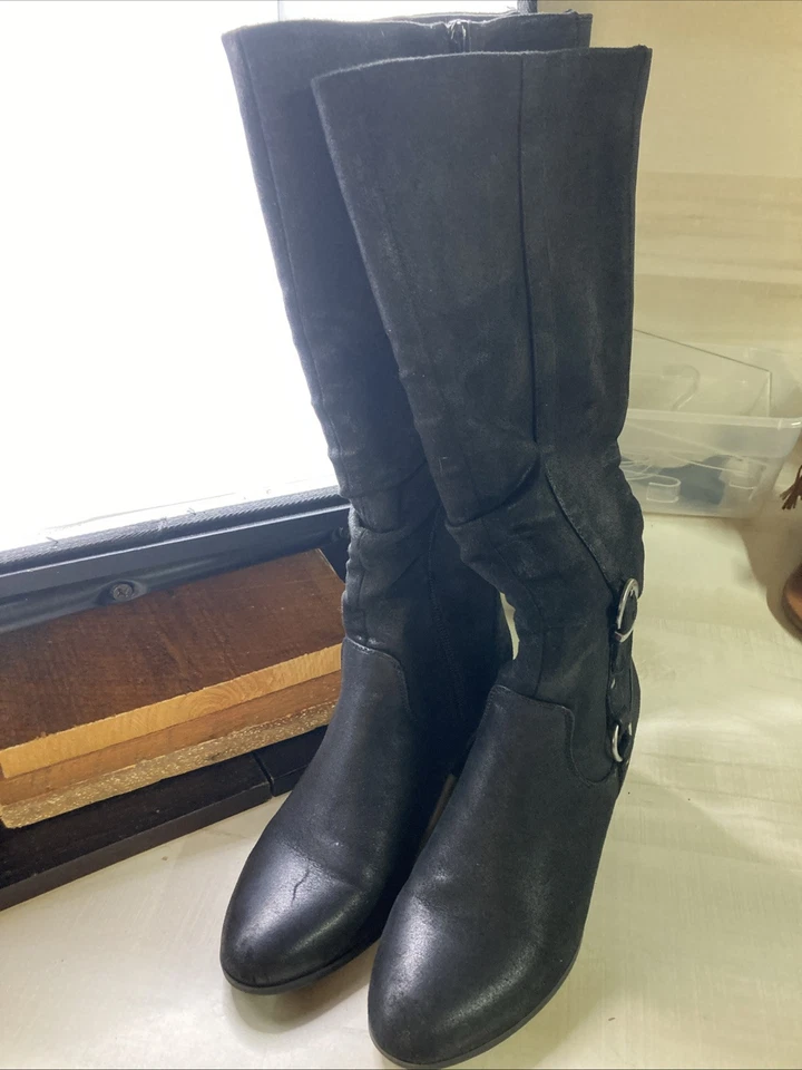 Botas de montar altas informales para mujer Kim Rogers negras talla 6,5 M con tacones Foto 1 de 4
