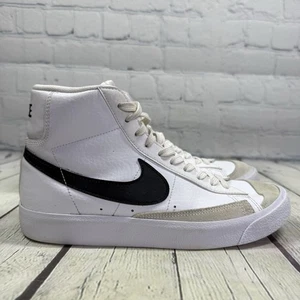 Nike Blazer Mid 77 Sneakers Youth Size 6.5 Y White Black High Top Vintage Shoes - Picture 1 of 12