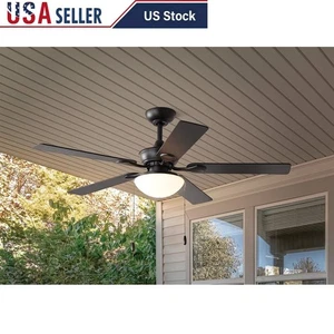 52 Inch Ceiling Fan Indoor Outdoor 5 Blades LED Light Reverse Airflow Quiet New - Picture 1 of 16