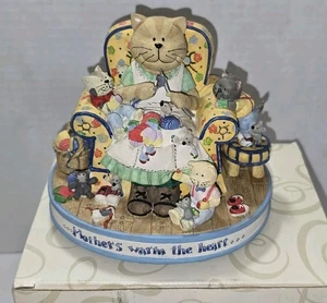 San Francisco Music Box Co Mothers Warm The Heart Knitting Cat Favorite Things - Picture 1 of 22