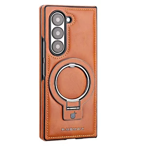 For Samsung Galaxy Z Fold 7/Fold6/5/4/3 Luxury Leather Magnetic Case with Stand - Picture 1 of 17