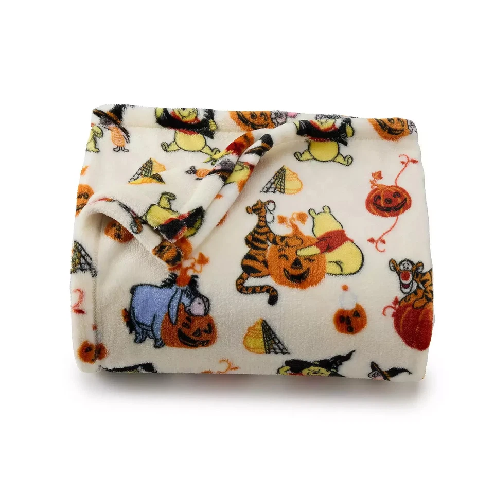 NEW DISNEY WINNIE THE POOH SOFT THROW BLANKET HALLOWEEN PUMPKINS THE BIG ONE NWT - Image 1 of 1