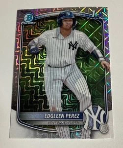 2025 Bowman Mega Box EDGLEEN PEREZ Chrome Mojo Refractor 1st Card Yankees - Bild 1 von 2