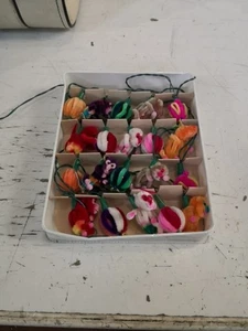 luci natale vintage Anni 50 Coniglietti E Frutti Velluto  - Picture 1 of 5