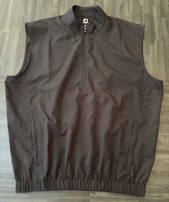 FootJoy Vest Men's Size Large Black Golf Performance Windbreaker 1/2 Zip FJ - Image 1 of 4