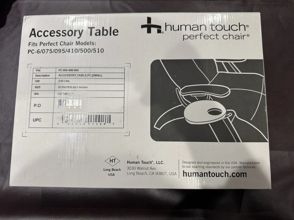 HUMAN TOUCH 完美椅子 原始设备制造商 黑胡桃木 配件 侧桌杯架 — 第 1/3 张图片