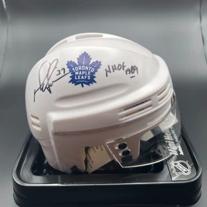 TORONTO MAPLE LEAFS DARRYL SITTLER #27 AUTOGRAPHED Signed WHITE Mini helmet JSA! - Picture 1 of 2