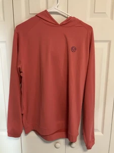 Peter Millar Crown Sport Performance Hoodie Pullover Salmon, Polyester/Spandex M - Picture 1 of 14