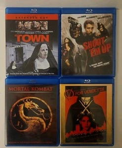 4 Action Film Blu-ray-Mortal Combat, The Town, Shooter Em Up, V For Vendetta V52 - Imagen 1 de 8
