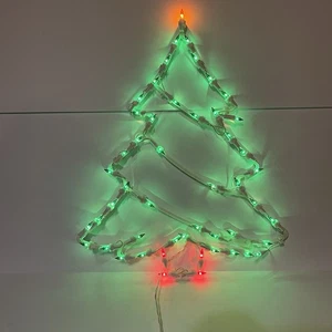 Vintage Christmas Silhouettes Light Up Tree Indoor Outdoor Decoration No Box - Picture 1 of 2