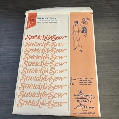 Vintage Stretch & Sew Sewing Pattern 1700 Men's Slacks & Shorts waist sz: 30-42" - Image 1 of 4