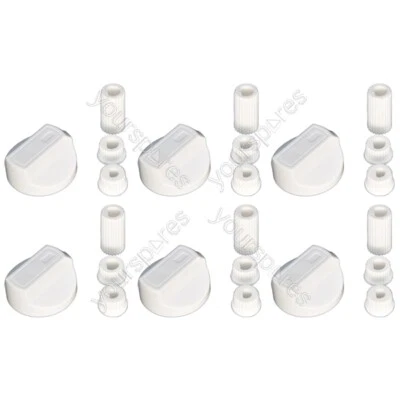 UFIXT 6 X White Universal Stoves Belling New World Cooker Oven Hob Control Knobs