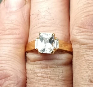 Faux Diamond Square Cut Costume Ring Size 10 OBO - Picture 1 of 3