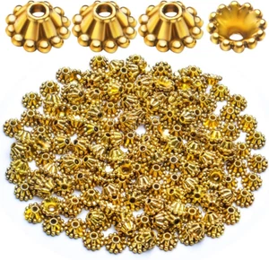 Flower Bead Caps, 200 Pcs Antique Golden Flower Bead Caps Tibetan Bead Caps Peta - Picture 1 of 5