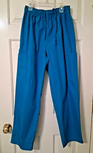 SIVVAN SCRUBS Unisex SZ M Multipocket Elastic Waist Pants Aqua Blue - Picture 1 of 9