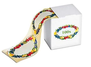 MAXIMEX 100 Stück Haushalts Klebe Etiketten Obst Motiv Dispenser Spender Gläser - Bild 1 von 6