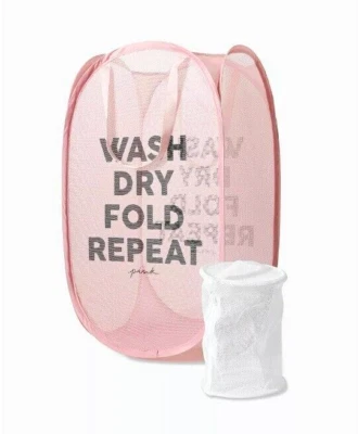 Victoria's Secret PINK Foldable Laundry Basket + Intimate Wash Bag