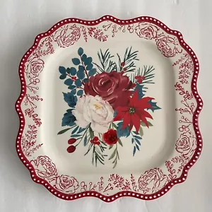 The Pioneer Woman Wishful Winter Rose Stoneware Tray Platter 12.5" Holiday - Picture 1 of 6