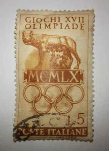 Francobollo Giochi XXVll Olimpiade 5 Lire - Foto 1 di 1
