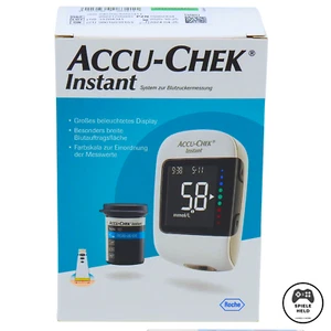 ACCU CHEK INSTANT Blutzucker-Messgerät Set mmol/L inkl. Teststreifen u Lanzetten - Bild 1 von 3