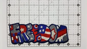 USA "FREEDOM" ~ Size 6" X 2.25" Embroidered Iron On Patch #1 - Picture 1 of 1