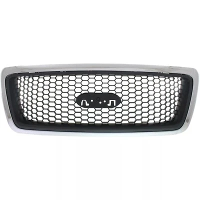 Front Grille For 2006 2007 2008 Ford F-150 Black Insert W/Chrome Frame Plastic Foto 1 de 4