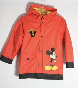 Western Chief Disney Mickey Mouse 28 Hooded Rain Jacket Sz 7 Lined Pockets WARM! - Picture 1 of 10