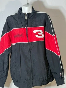 Dale Earnhardt Nascar 3 Men Large Red Black Windbreaker Zip Up Jacket Authentic - Picture 1 of 7