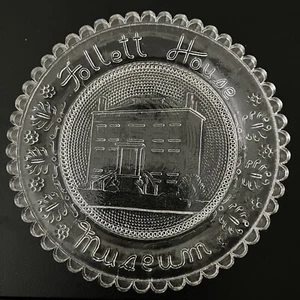 Sandusky OH Oran Follett House Museum Ohio Collectible Pairpoint Glass Cup Plate - Picture 1 of 7