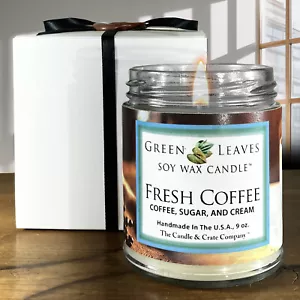 Fresh Coffee Soy Wax Candle Coffee Scented Jar Candle Fresh Brewed Coffee Scent - Picture 1 of 8