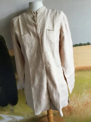Chemise longue 100% lin RENE DERHY beige camel taille 38 comme neuve. - Photo 1/4