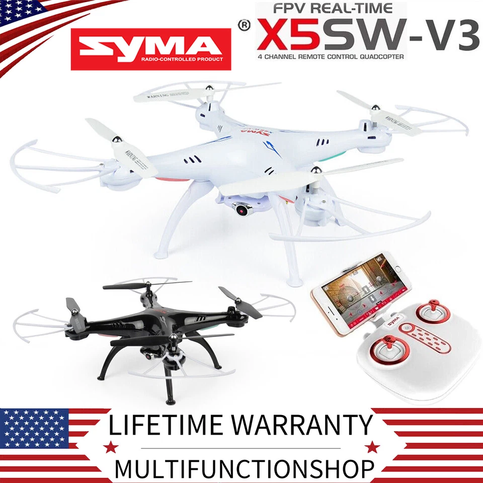 FPV Drone 4CH 6-Axis Quadcopter One Key Start Altitude Hold Custom Flight, White - Image 1 of 1