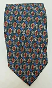 Corbata para hombre J. Garcia 59" azul rojo amarillo formas de diamante con figuras? Seda  - Imagen 1 de 2