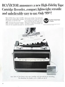 1962 RCA TAPE CARTRIDGE RECORDER Large Vintage Print Advertisement 10" x 14" - Picture 1 of 1