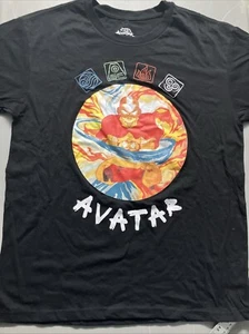 Camiseta de algodón Avatar The Last Airbender grande negra Aang - Imagen 1 de 6