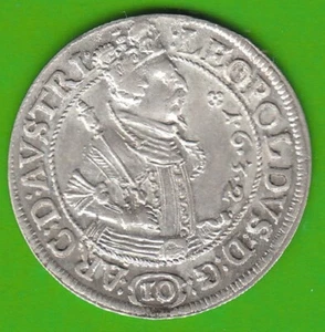 Coin Silver Habsburg Rdr 10 Kreuzer 1632 Hall IN XF Very Nice nswleipzig - Picture 1 of 3