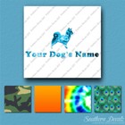Custom Long Haired Chihuahua Dog Name Decal Sticker - 25 Printed Fills - 6 Fonts