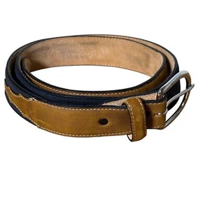 Justin Top Grain Men's Black Brown Leather Solid 53700 Western Belt Size 40 - Picture 1 of 6