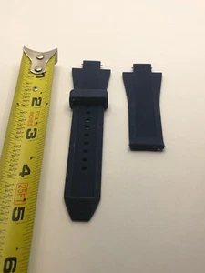 Michael Kors Watch Parts Rubber Navy Blue 2 Piece Strap 20mm YO138 - Picture 1 of 12
