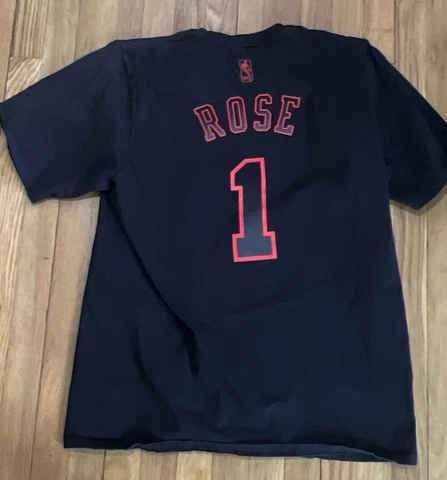 Vintage Derrick Rose Chicago Bulls  Black Adidas T Shirt XL NBA Basketball Cover