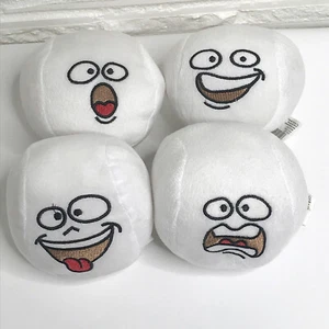 Set of 4 Plush Toy MINI FUNNY FACE STUFFED SNOWBALLS - Picture 1 of 8
