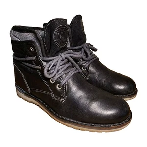 Aldo Herren Schwarz Leder Runde Spitze Schnürung Knöchel Kampfstiefel Herren Größe 8 - Bild 1 von 9