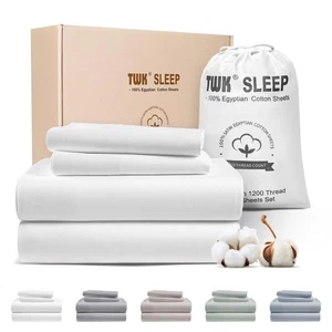 1200 TC 100 % Ägyptische Langstapel Baumwolle Bettwäsche Set, Luxus Hotel Stil... - Bild 1 von 9